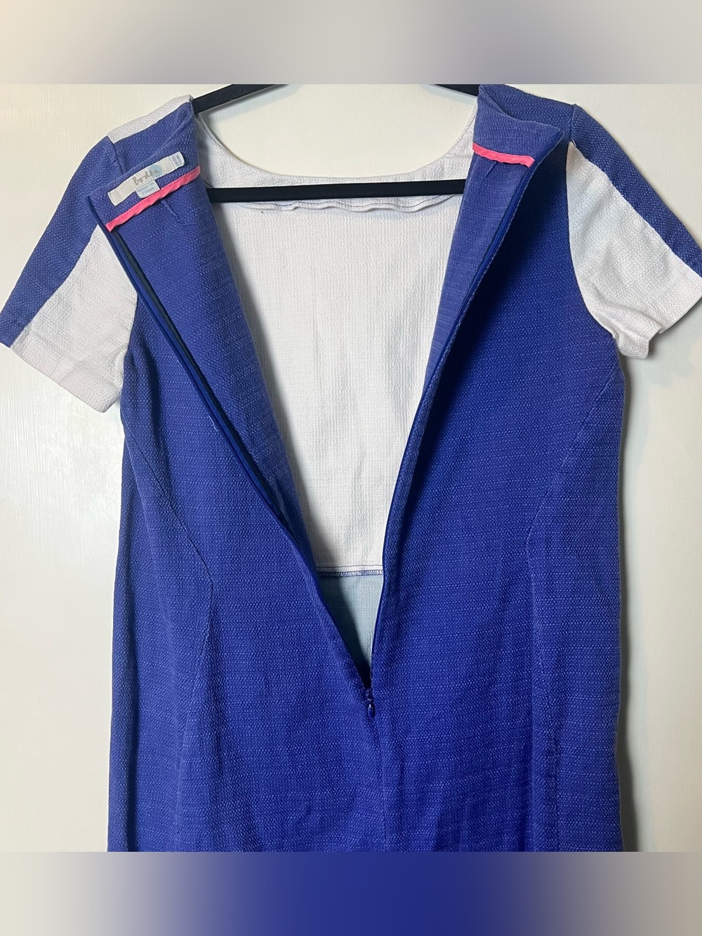 Boden Pippa Colorblock Textured Tunic Shift Dress Navy White Grey Sz. 8L - Picture 7 of 7
